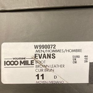 New Wolverine 1000 size 11 brown brand new in box